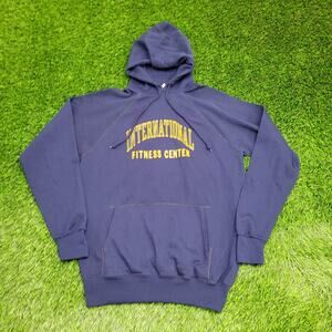 Vintage 80s International Fitness Center Hoodie Medium 20x27 USA